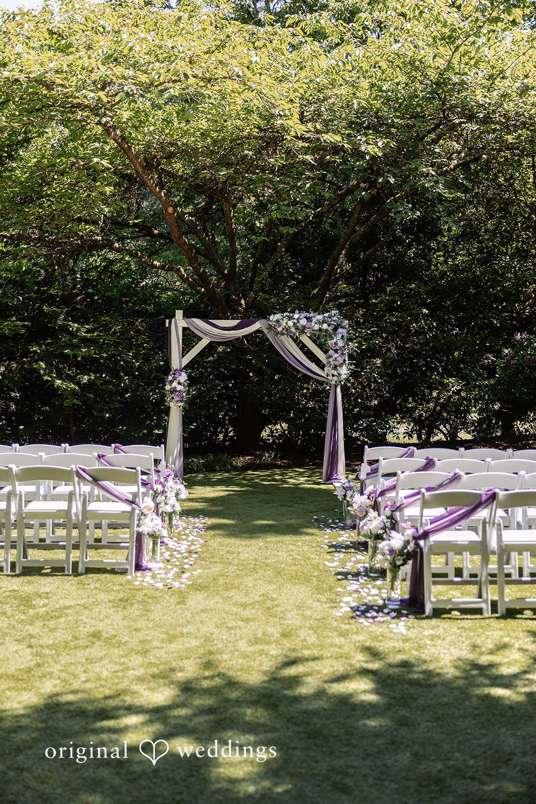 Victoria + Gabriel The wedding ceremony space at Robinswood House