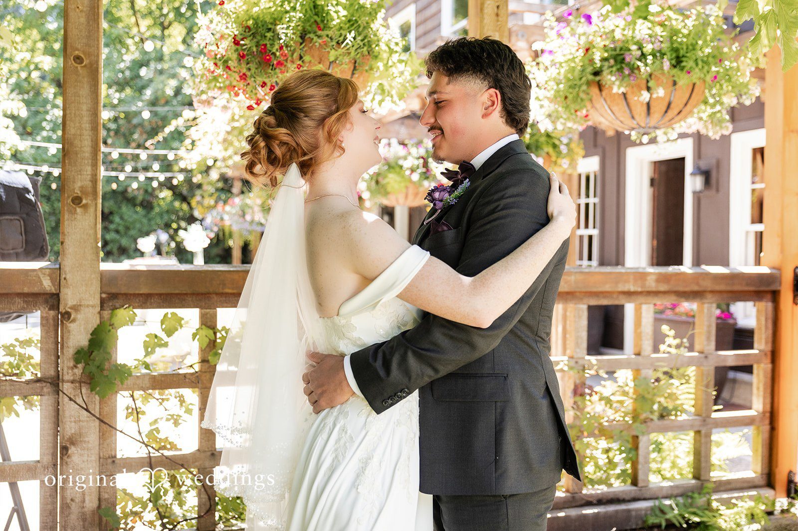Our Seattle wedding photographers at Original Weddings captured a stunning portrait of the couple at Robinswood House