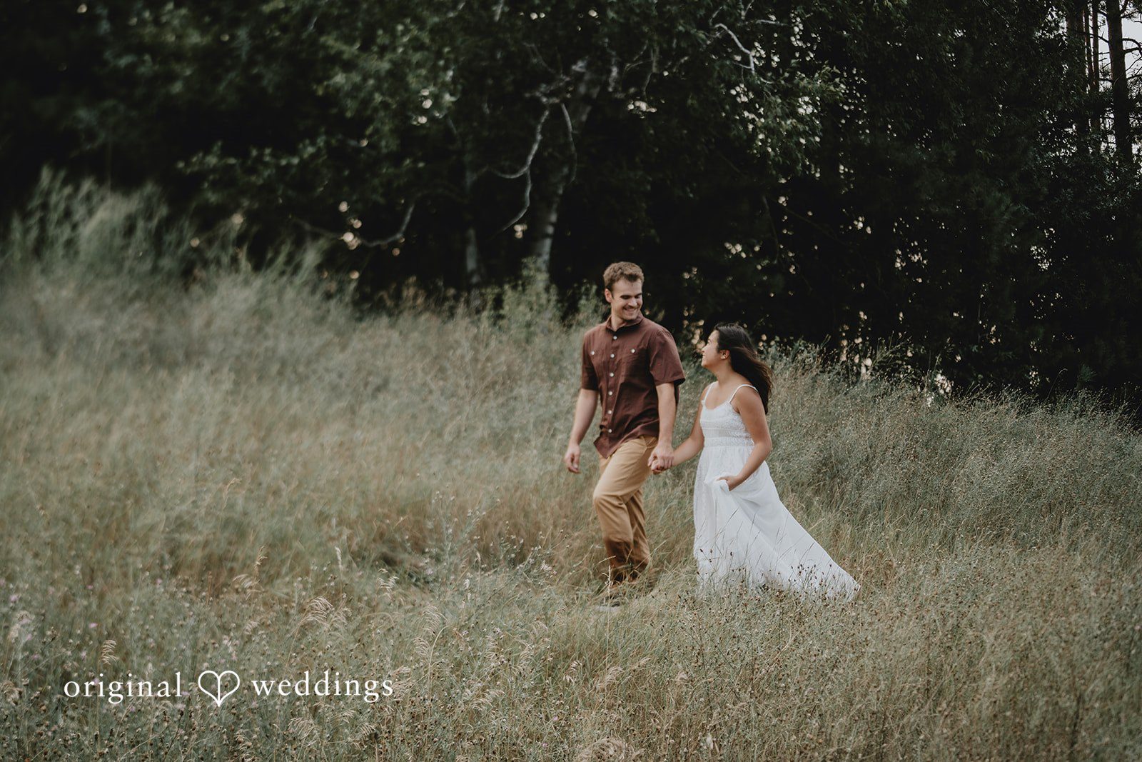 Jake + Ida The couple takes a walk through the garden