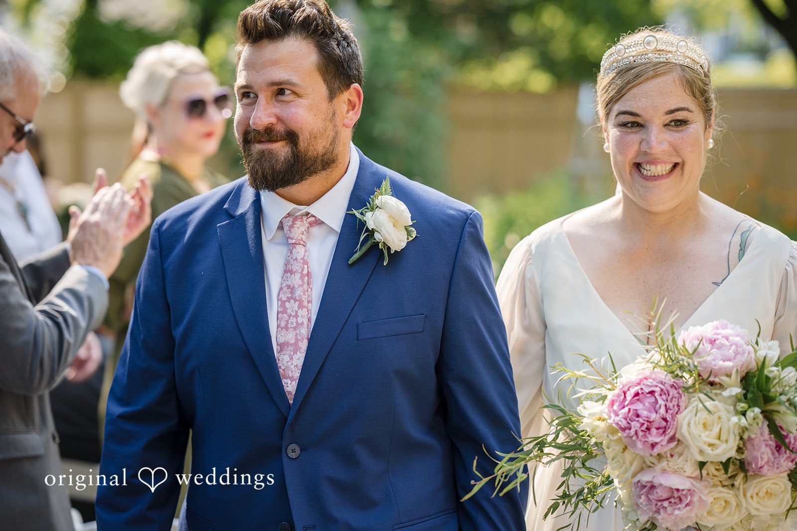 Alice-sun + Michael Bride and groom leaving the altar after wedding ceremony
