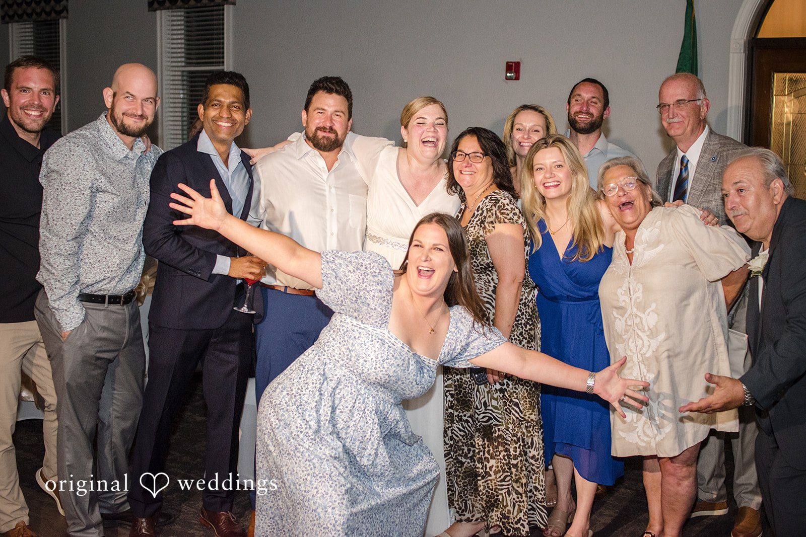 Alice-sun + Michael Bride and groom having fun with family and friends