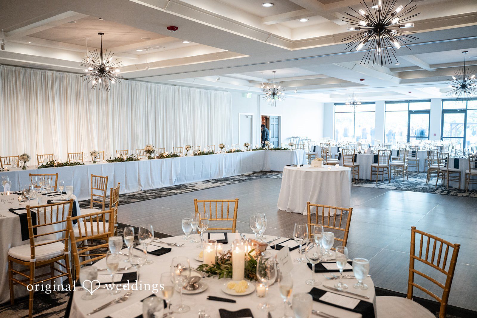 Nikki + Charlie The wedding reception hall at The Lodge Geneva National
