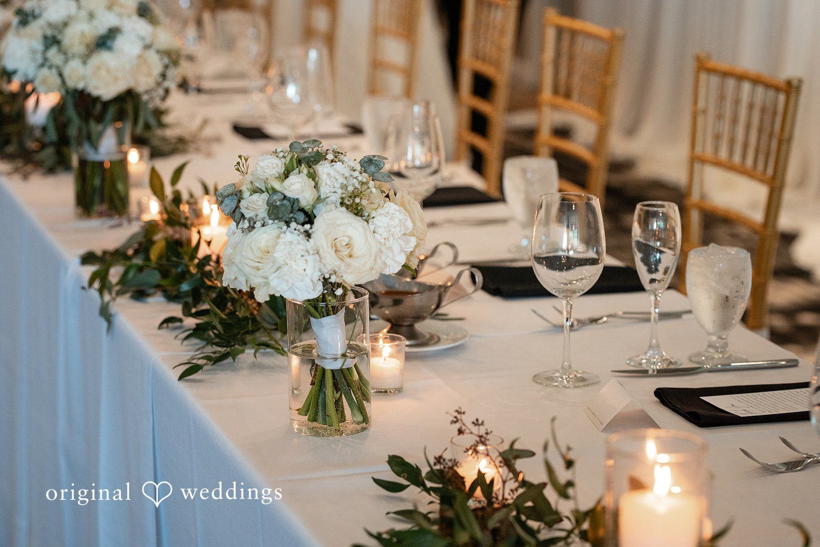 Nikki + Charlie Flowers and candlelight and other table details