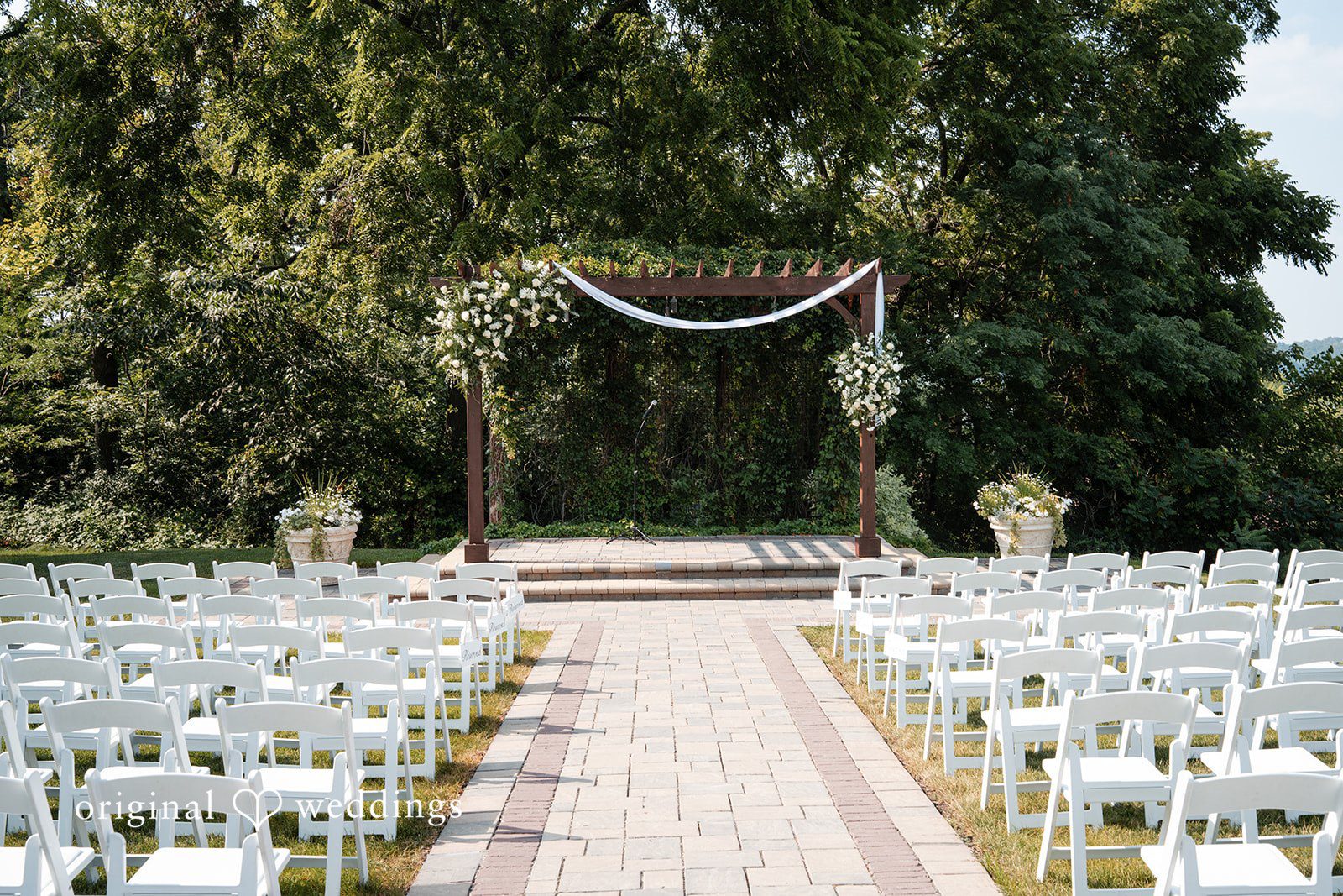 Nikki + Charlie The wedding ceremony space at The Lodge Geneva National