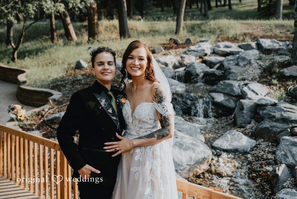 Jennifer + Danielle Stunning portrait of couple at The Pines by Wedgewood Weddings by Denver Wedding Photographers from Original Weddings.