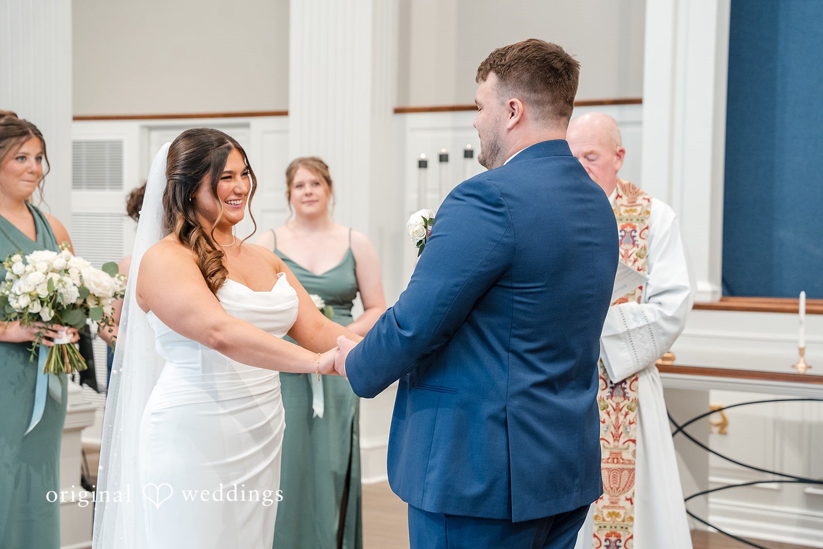 Chelsea + Matthew Couple sharing happy ceremony moments at The Rivulet