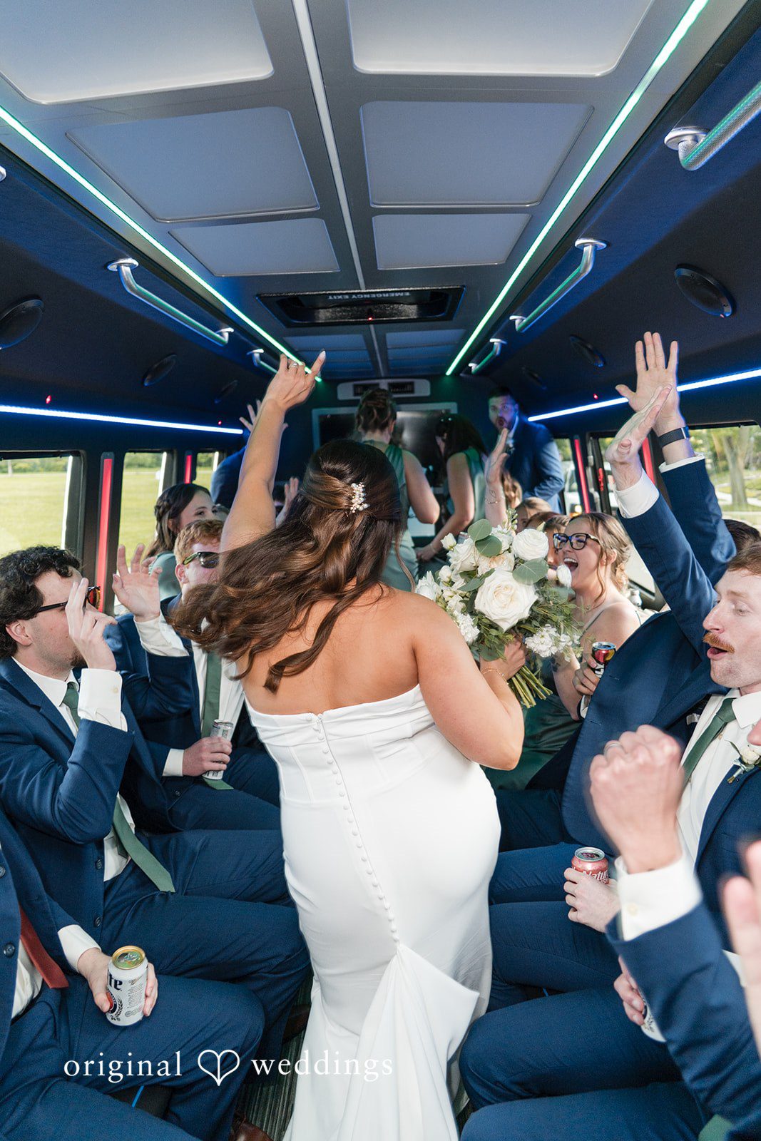 Chelsea + Matthew Bride sharing joyful moments with guests at The Rivulet