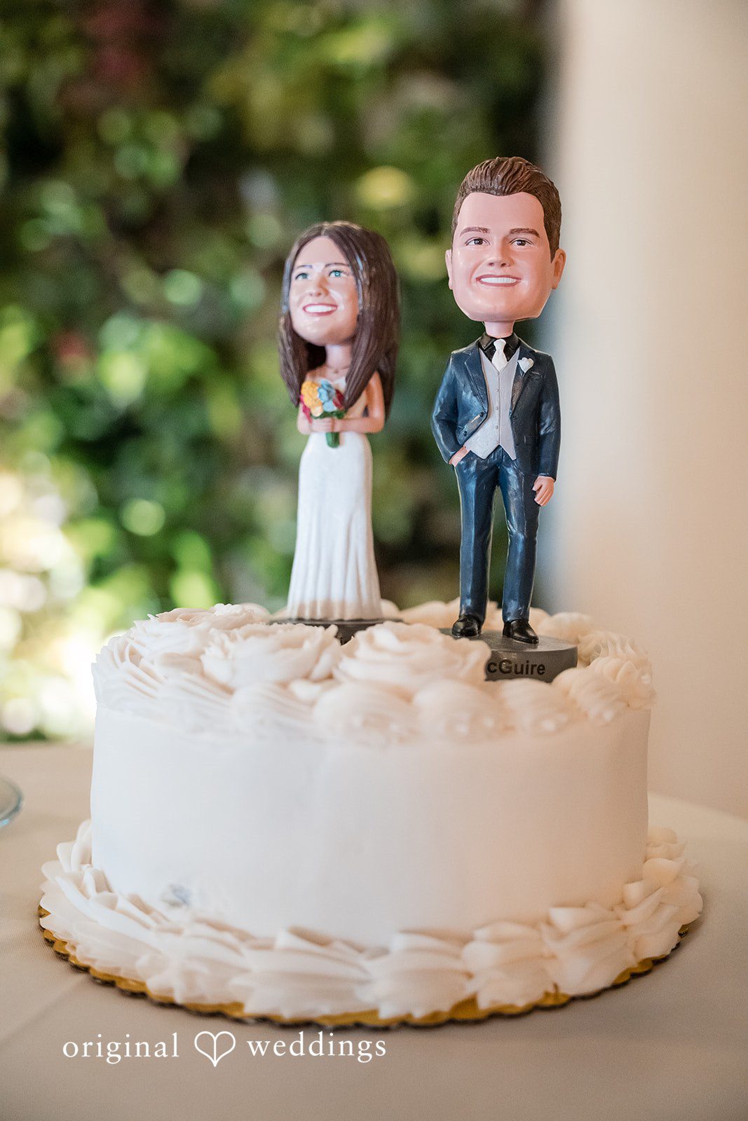 Chelsea + Matthew Elegant wedding cake display at The Rivulet