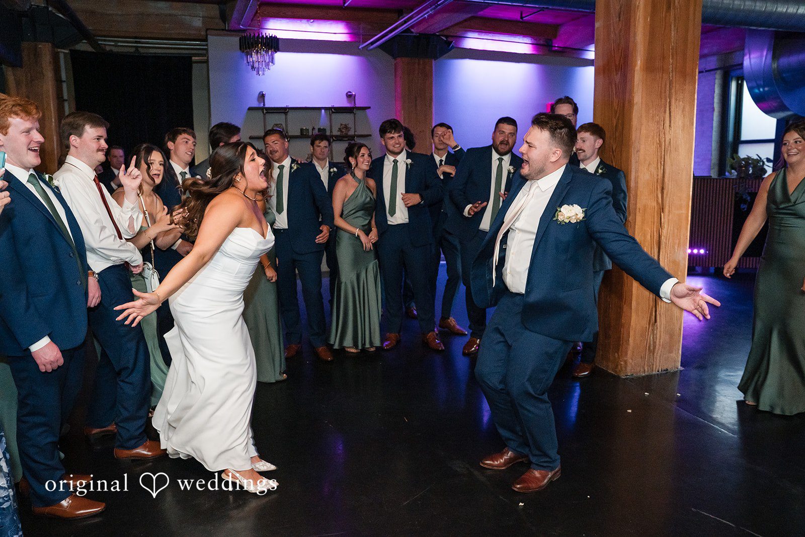 Chelsea + Matthew Elegant couple dance celebration at The Rivulet