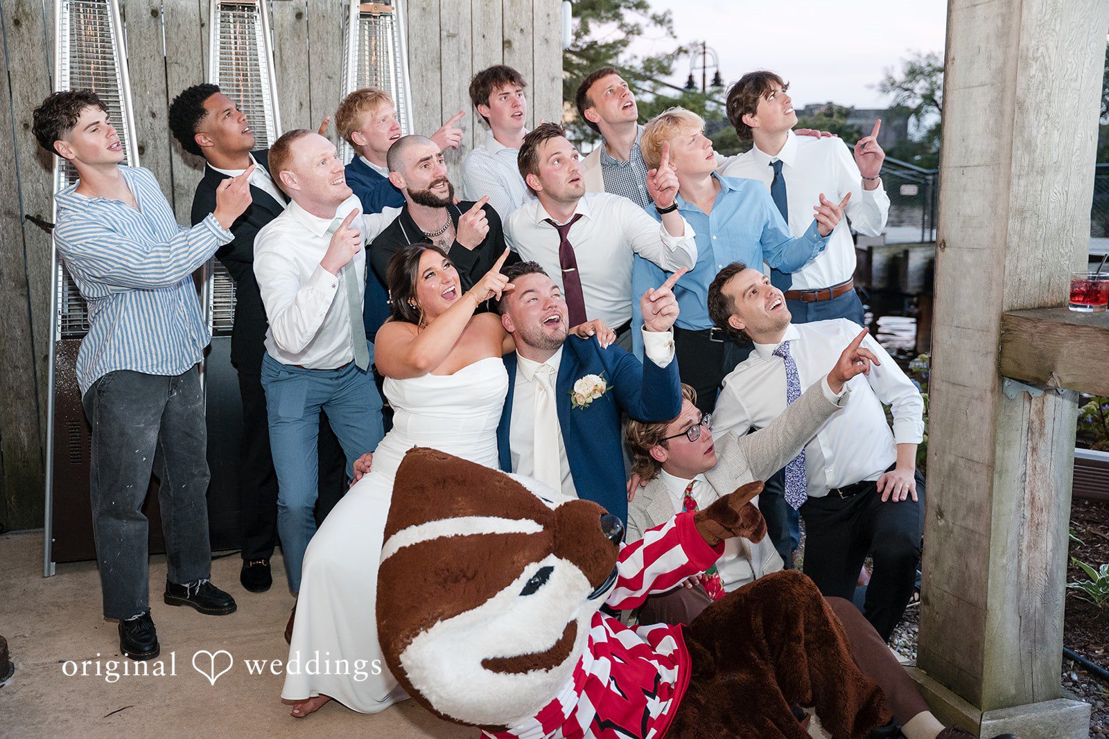 Chelsea + Matthew Bride and groom enjoying time with friends at The Rivulet