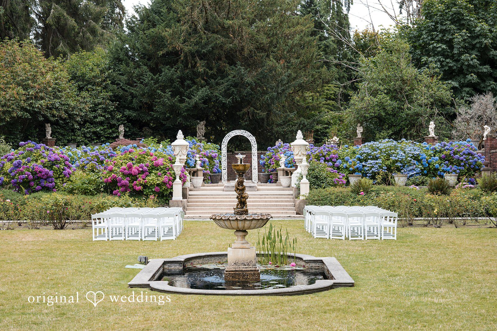 Kaelyn + Isaac The wedding ceremony space at Thornewood Castle