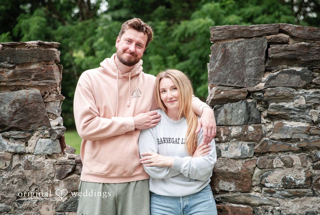 Sarah + Tyler Stunning Portrait of couple at Washington Crossing by Philadelphia Engagement Photographers from Original Weddings.