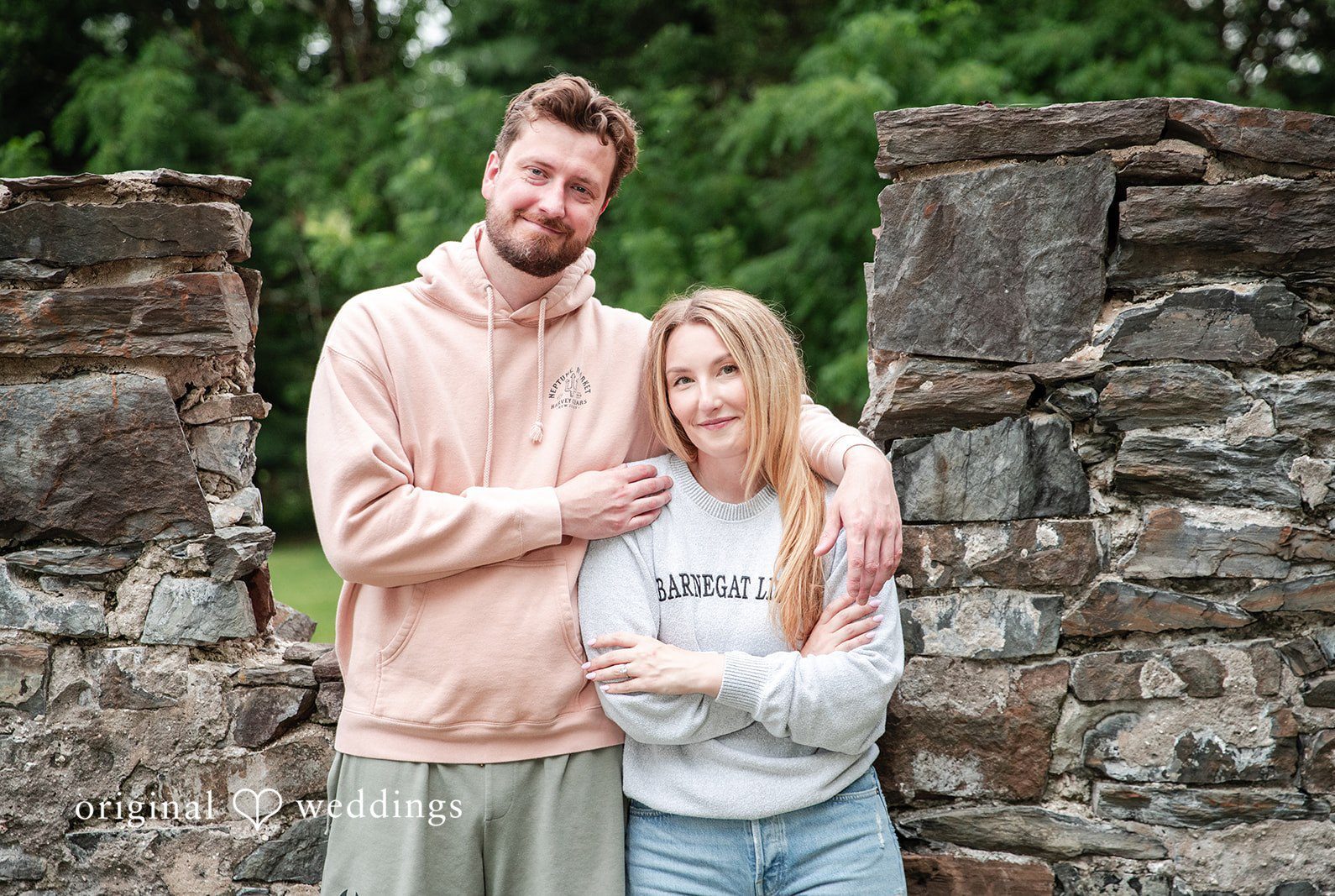Stunning Portrait of couple at Washington Crossing by Philadelphia Engagement Photographers from Original Weddings.