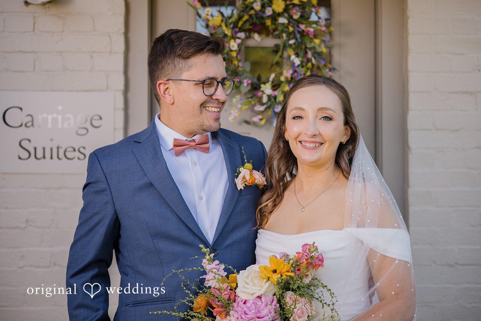 Cleveland wedding photographers at West Channel Yacht Club capturing Zach and Ashley’s wedding portrait.