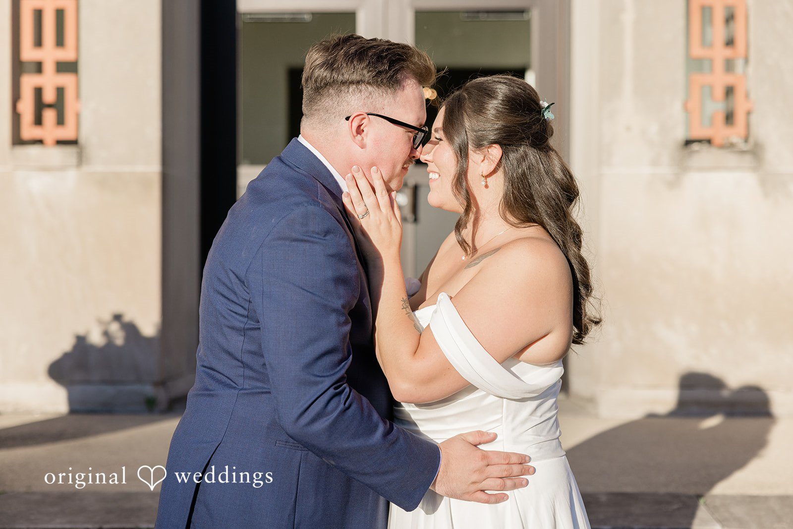 Emily + Joshua Couple showing the romantic moment at Whitehall Columbia captured by Cleveland Wedding Photographers from Original Weddings.