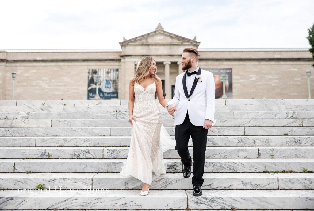Dan + Alex Stunning portrait of couple at Windows on the River by Cleveland Wedding Photographers from Original Wedding.