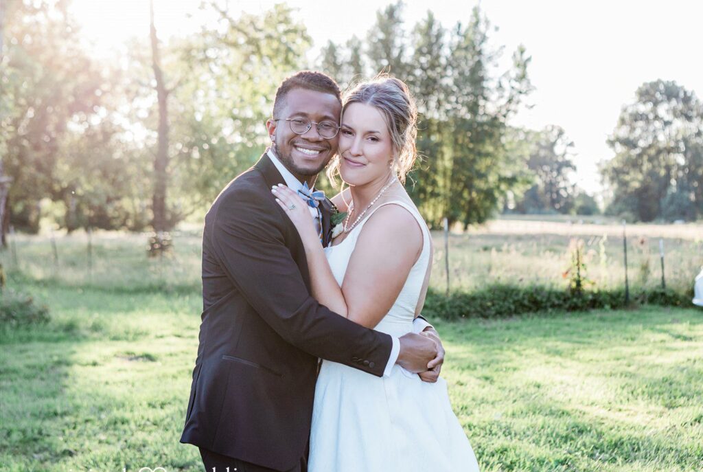Katrina + Japhet Stunning Portrait of couple at Woodland Meadow Farms by Chicago Seattle Wedding Photographers from Original Weddings.