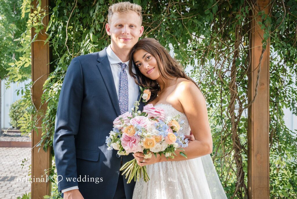 Stunning Portrait of couple at Boxed and Burlap by Milwaukee Wedding Photographers from Original Weddings.