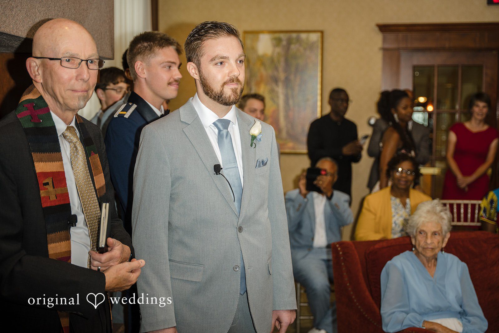 Ava + Zach A groom standing at the altar waiting for his bride.