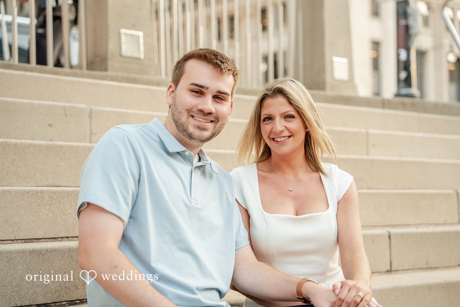 Amy + Michael Stunning portrait by the stairs