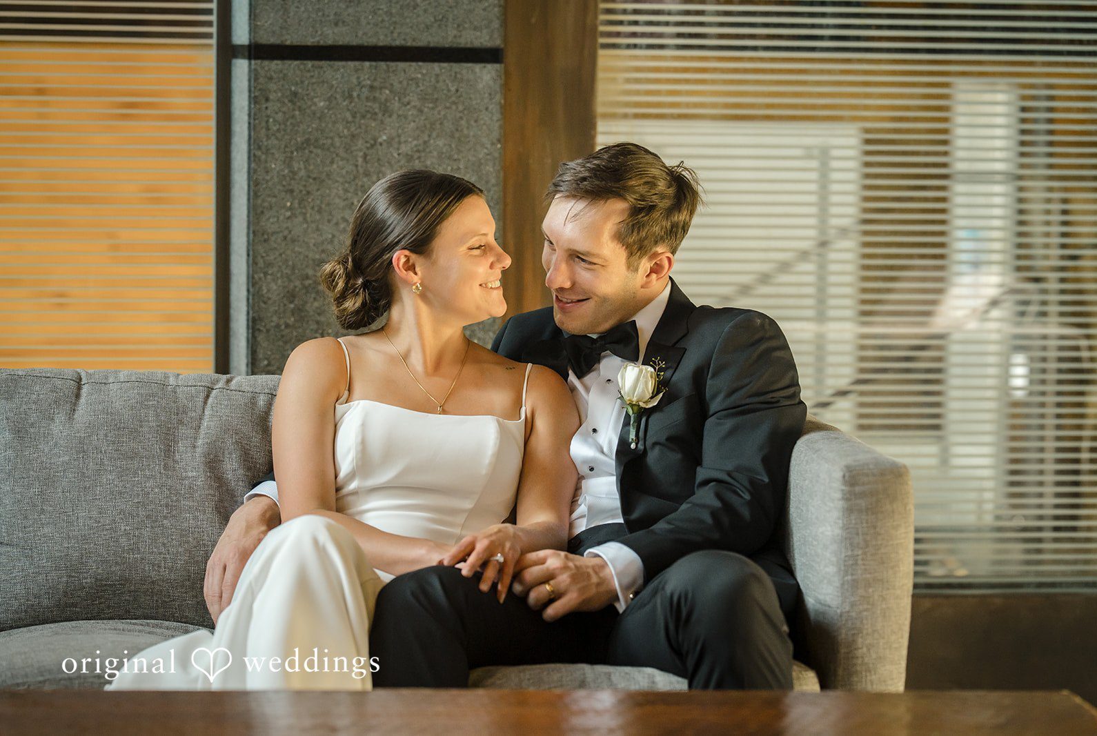 Stunning Portrait of couple at Hideaway Cellars by Seattle Wedding Photographers from Original Wedding.