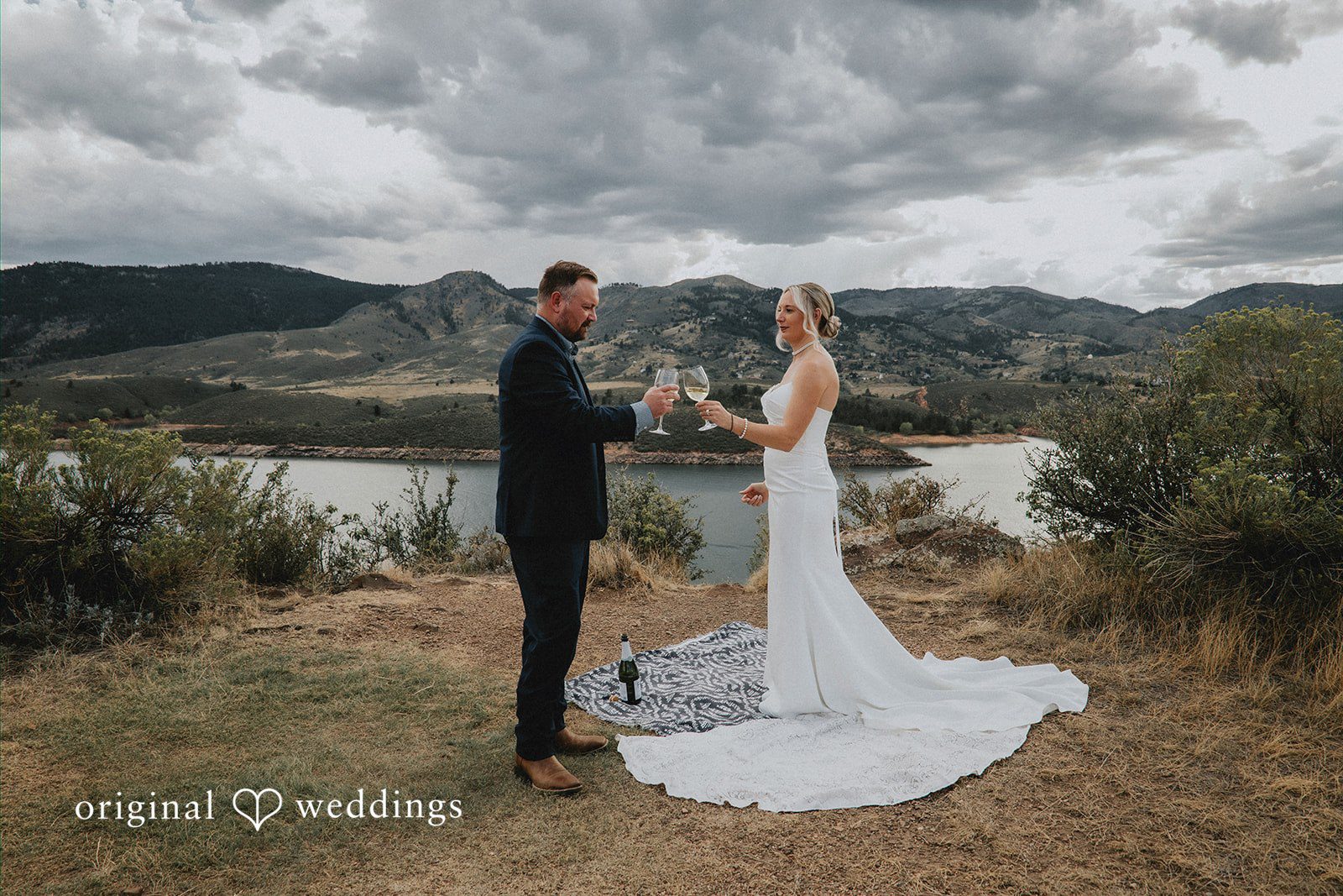 Kelsey + John The couple makes a toast