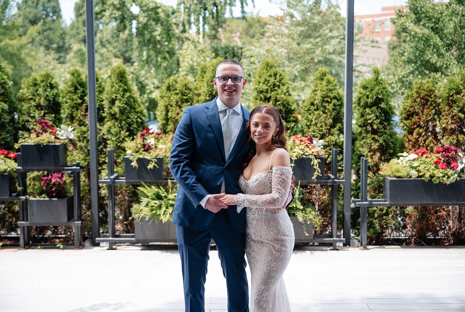 Stunning Portrait of couple at Lacuna Lofts by Chicago Wedding Photographers from Original Weddings.