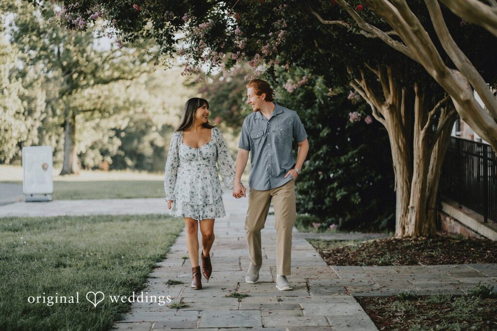 Our DC engagement photographer captured the couple taking a walk through the park