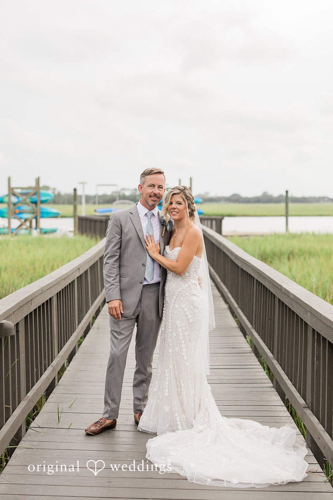 Jennifer + Zac Stunning Portrait of couple at Mingo Point by Charleston Wedding Photographers from Original Weddings.