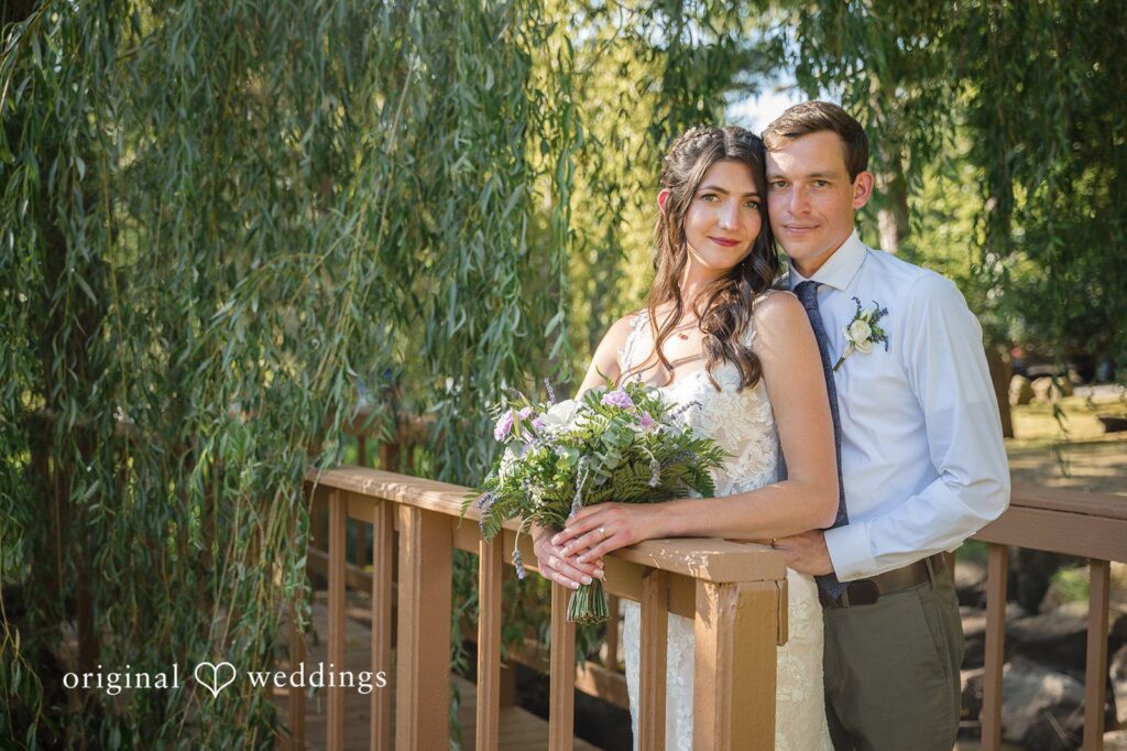 Nikkole + Grant Our Portland wedding photographers at Original Weddings captured a stunning portrait of the couple outdoors at Mount Tom House