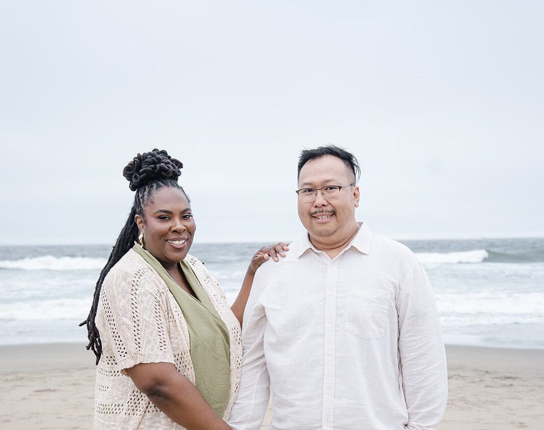 Stunning portrait of couple at Ocean Beach by San Francisco Engagement Photographer from Original Weddiings.