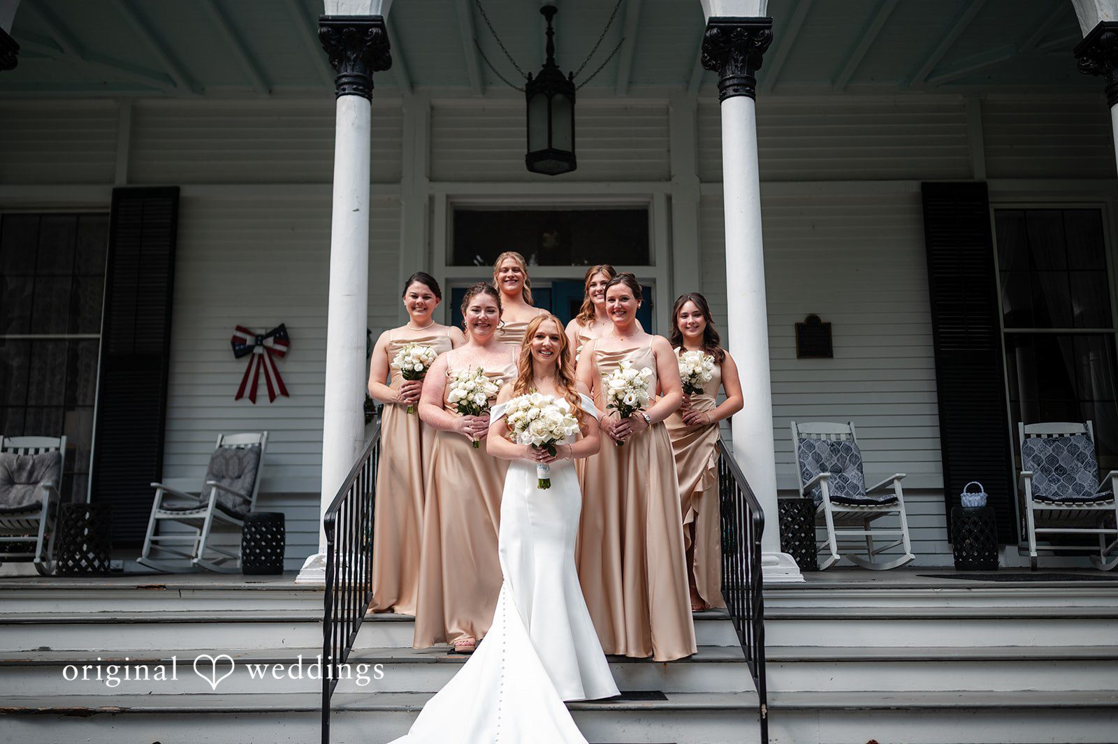 The bride and her bridesmaids
