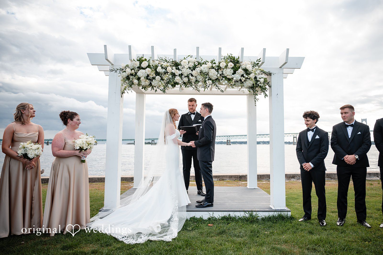 Our Providence wedding photographer captured a portrait from the Officer's Club wedding ceremony