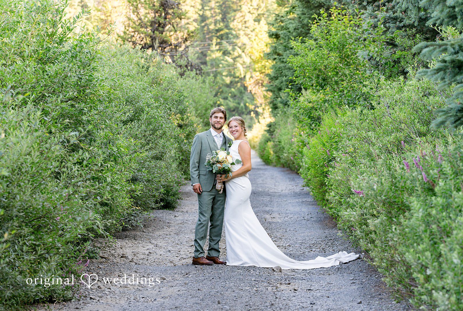 Stunning Portrait of couple at Oregon Backyard Wedding by Portland Wedding Photographers from Original Weddings.