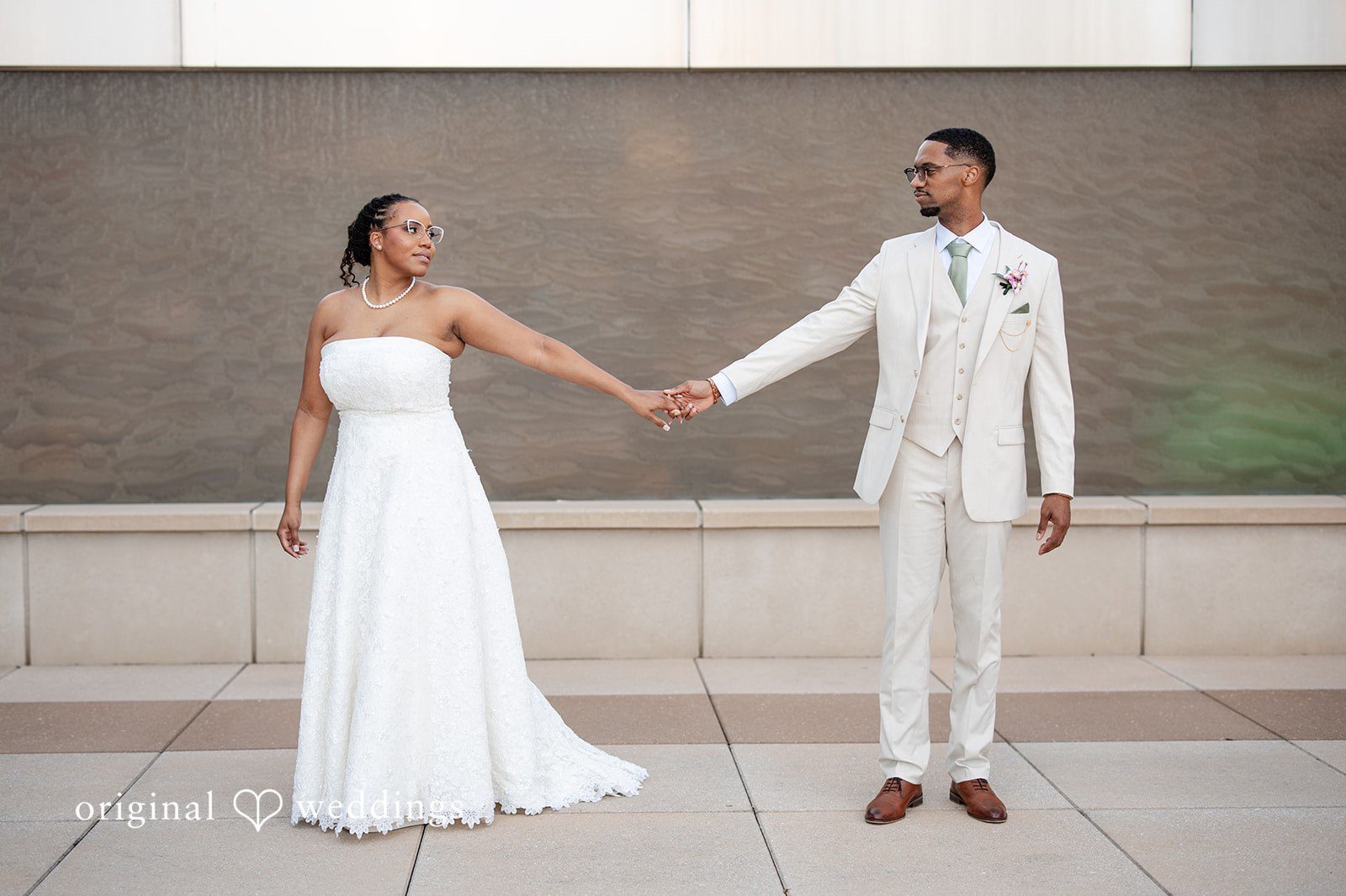 Brelan and Rebekah wedding portrait at Sandy Springs Performing Arts Center captured by Atlanta wedding photographers