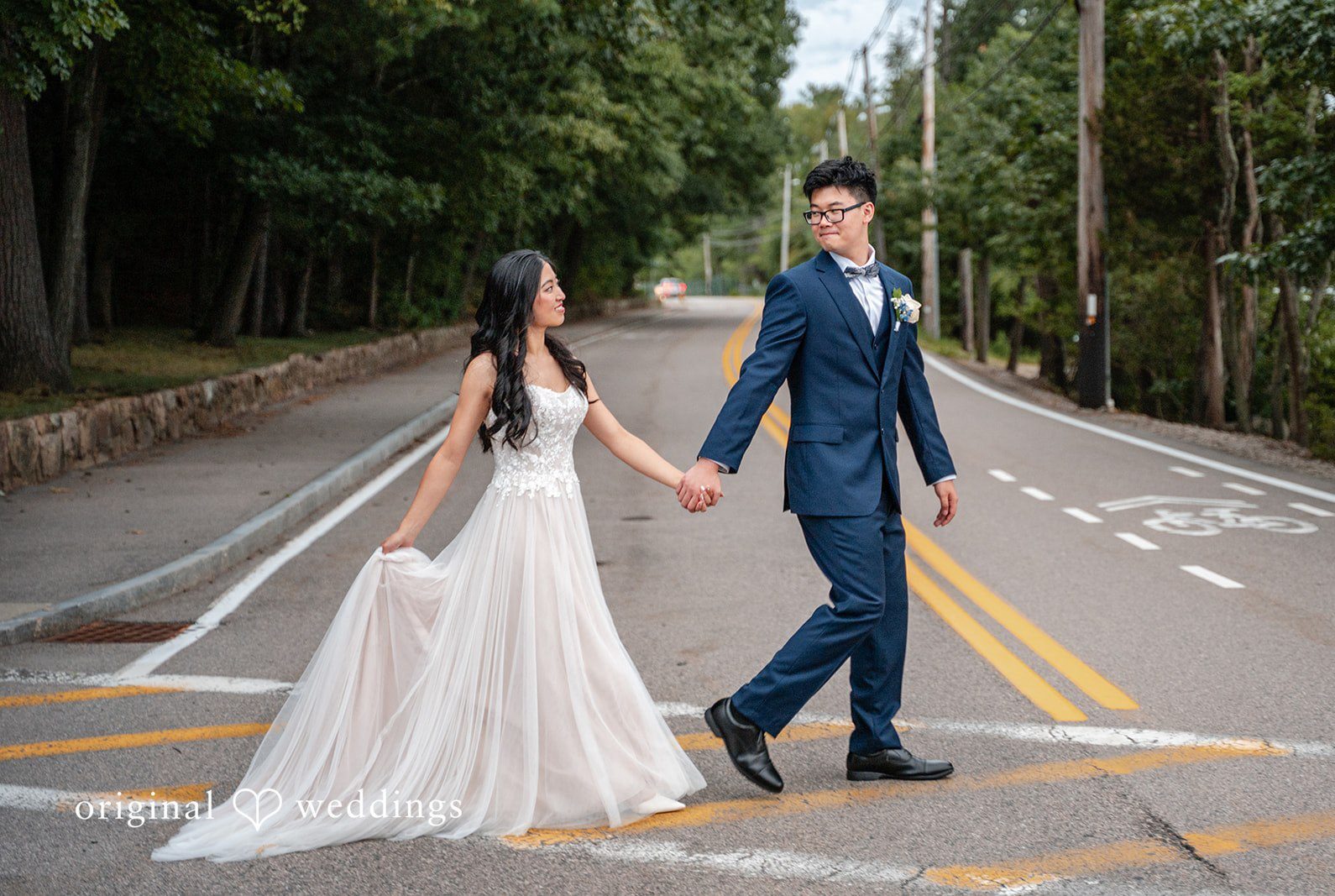 Stunning Portrait of couple at Saphire Estate by Boston Wedding Photographers from Original Weddings.