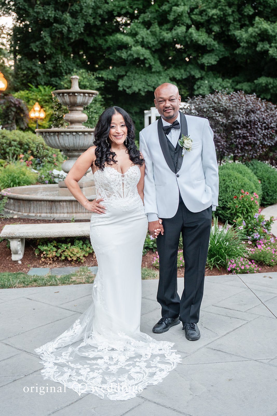 Melissa + Walter Stunning Portrait of couple at Saphire Estate by Boston Wedding Photographers from Original Weddings.