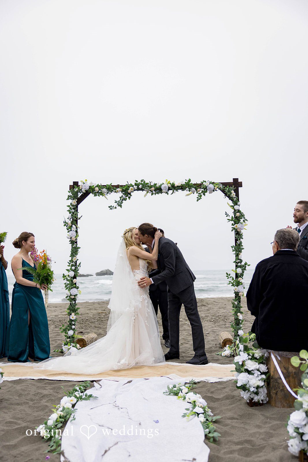 Brittany + Evan The couple takes their first kiss
