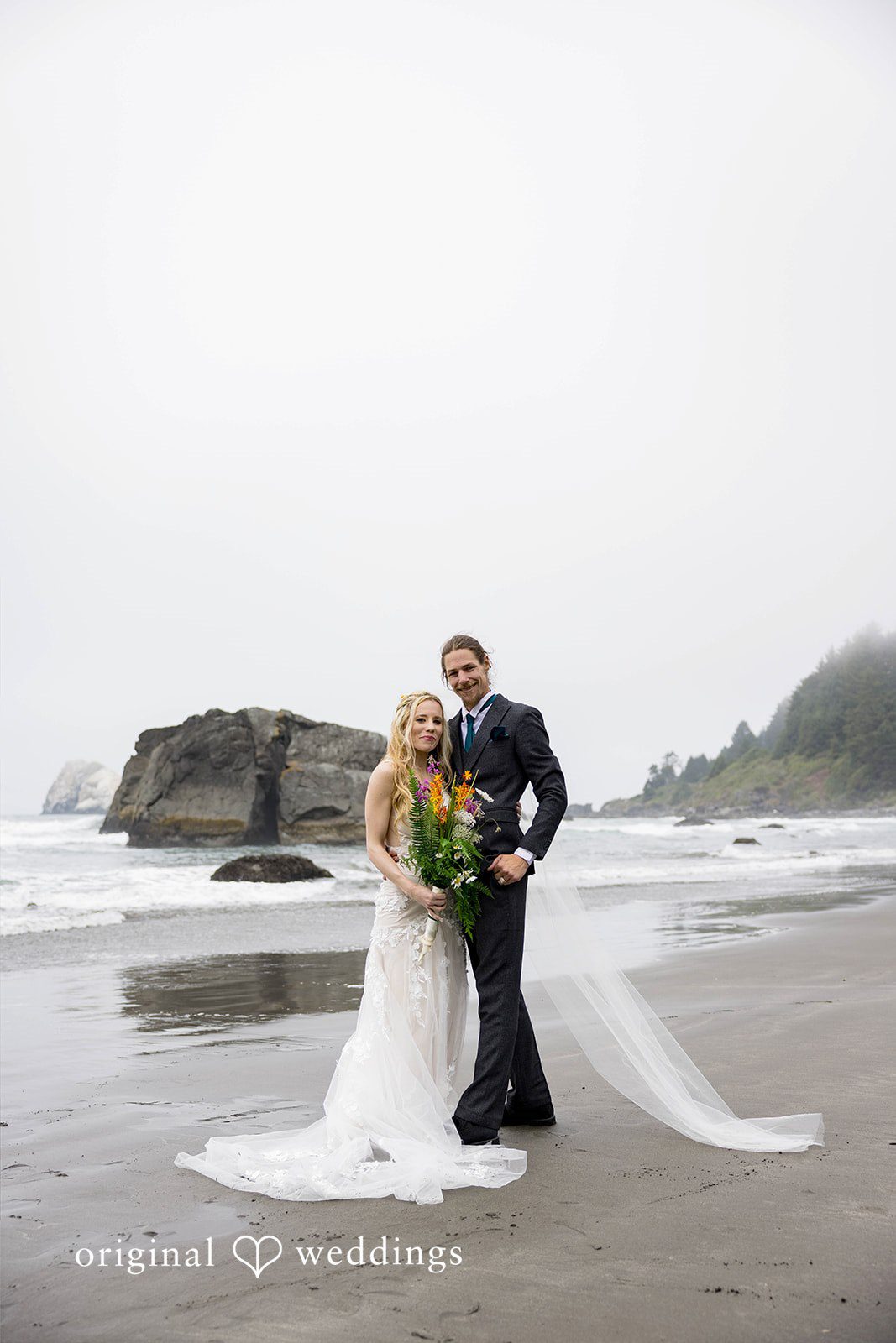 Brittany + Evan Our Portland wedding photographers captured a stunning portrait of the couple in the outdoors