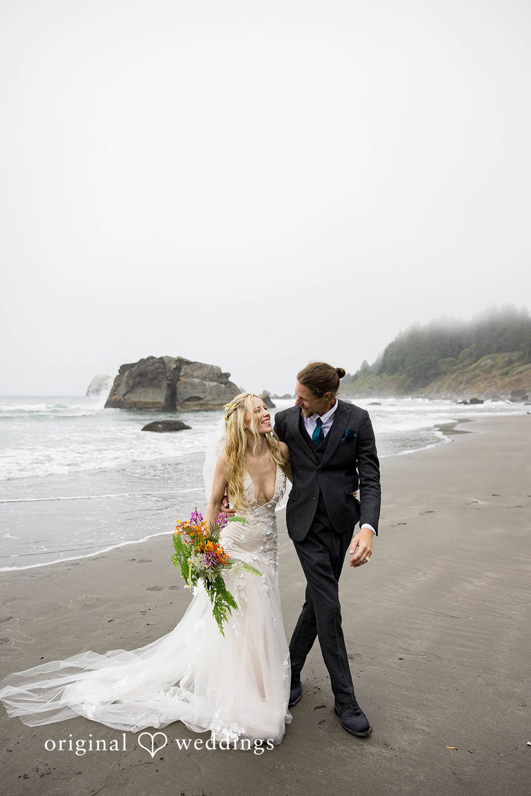 Brittany + Evan The couple takes a walk