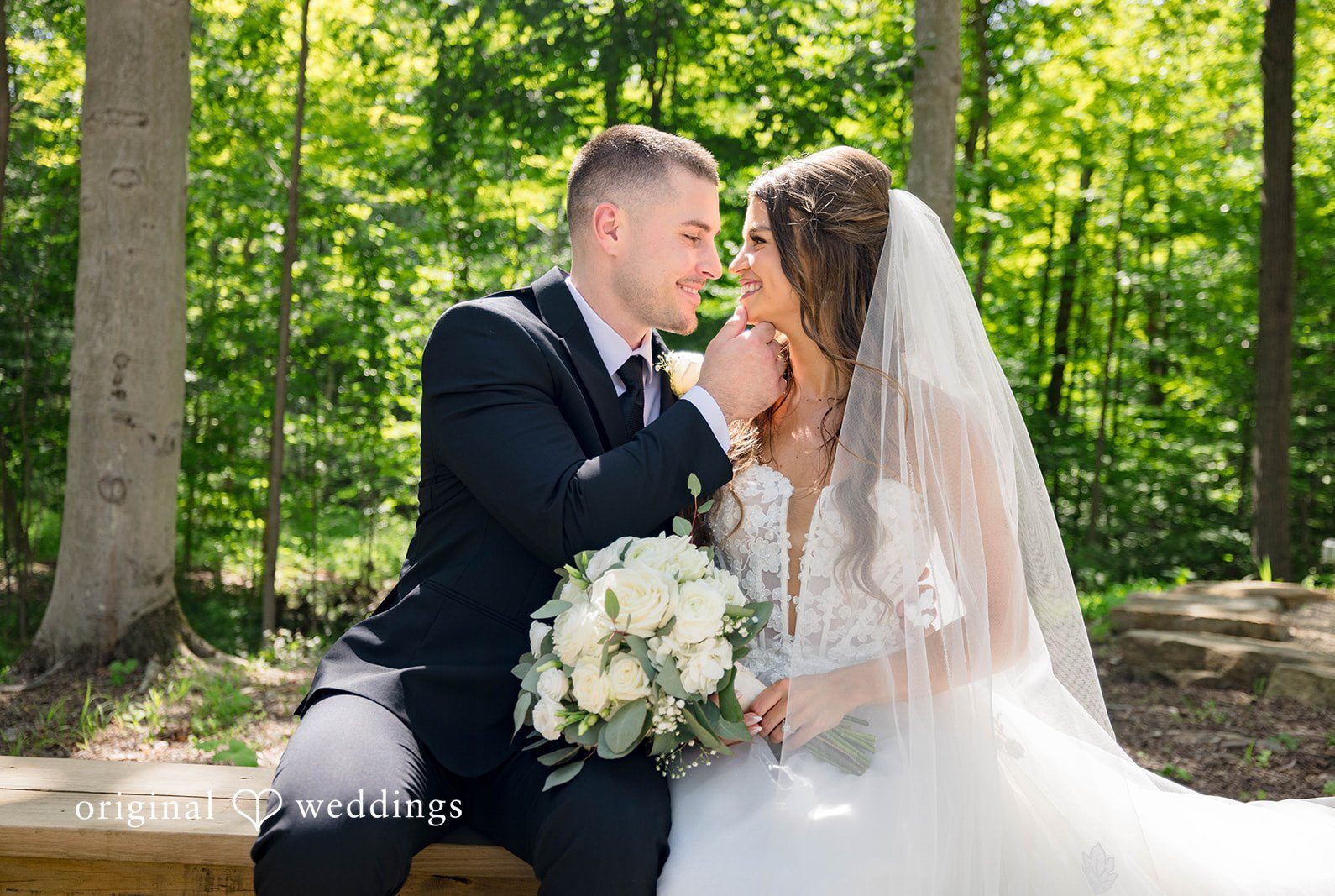 Stunning Portrait of couple at Standing Rock Farms by Cleveland Wedding Photographers from Original Weddings.