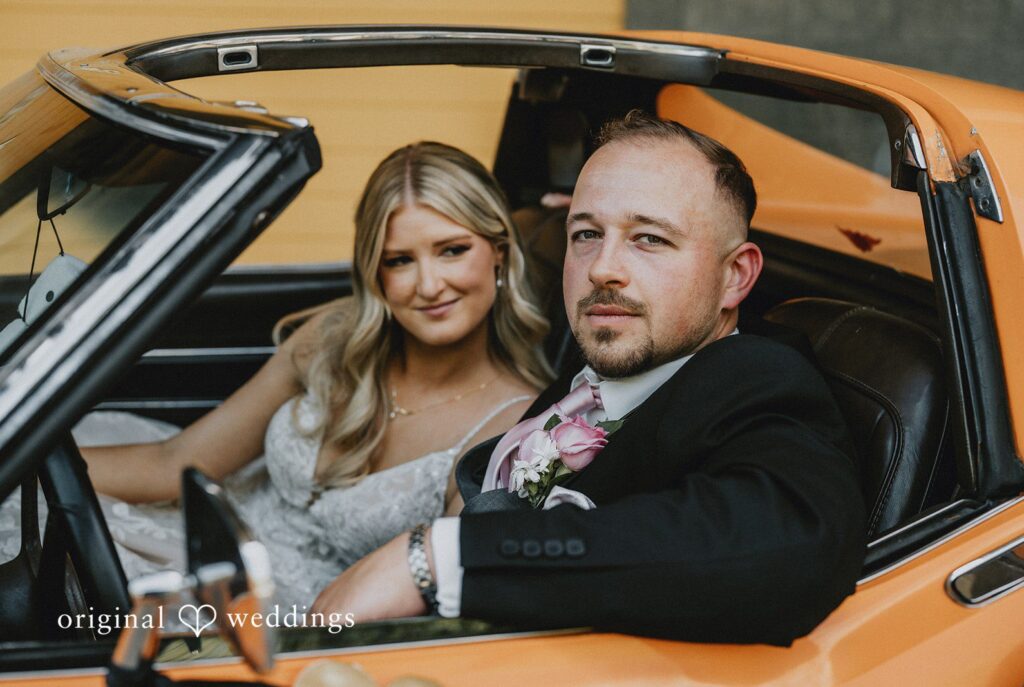 Ashley + Dylan Stunning Portrait of couple at Environmental Services Building by Seattle Wedding Photographers from Original Weddings.