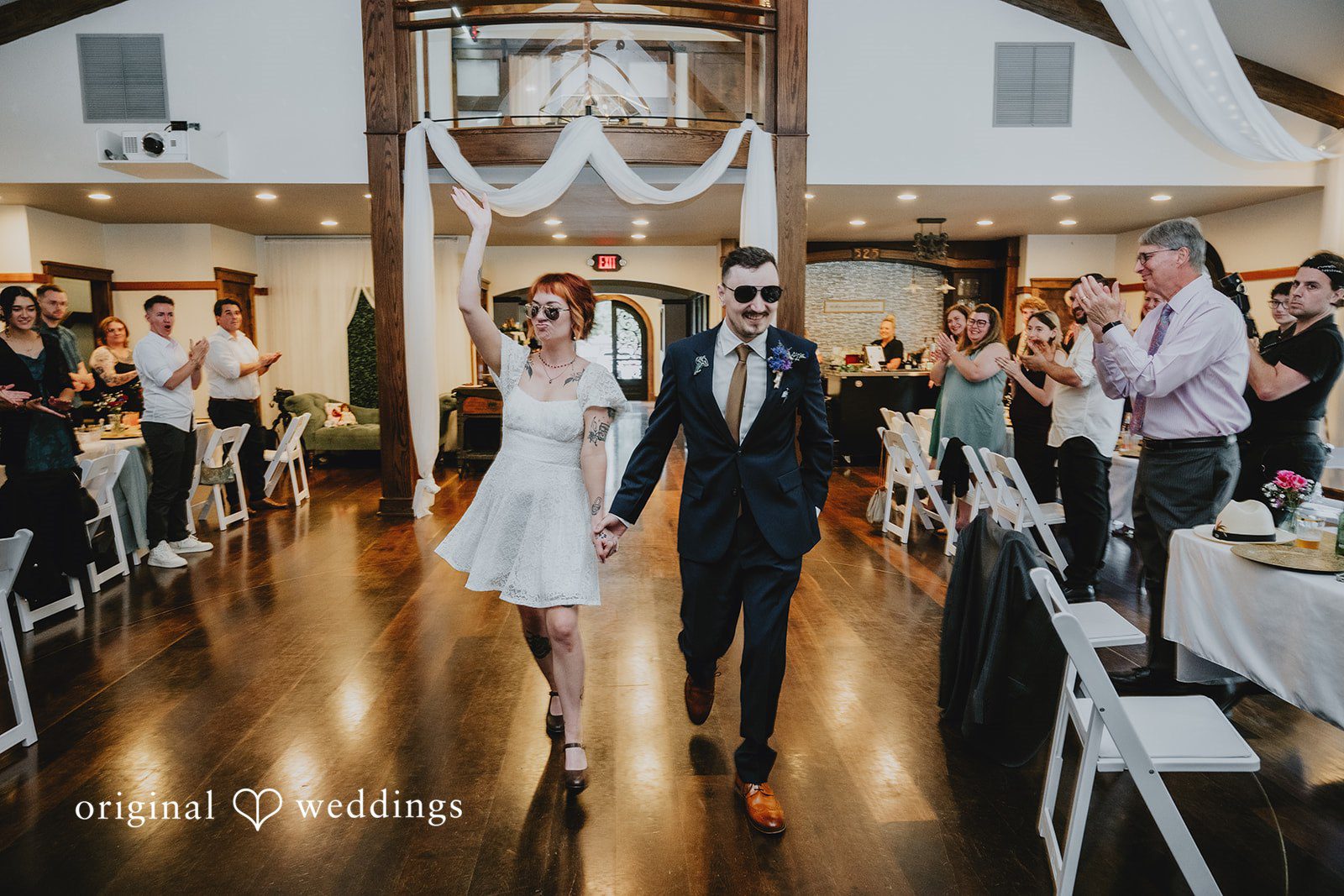 McKenna + Patrick The couple makes a joyful entrance to their wedding reception