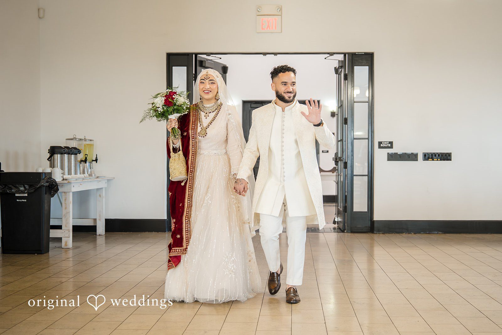 Neha + Andrew The couple makes a grand entrance to their wedding reception