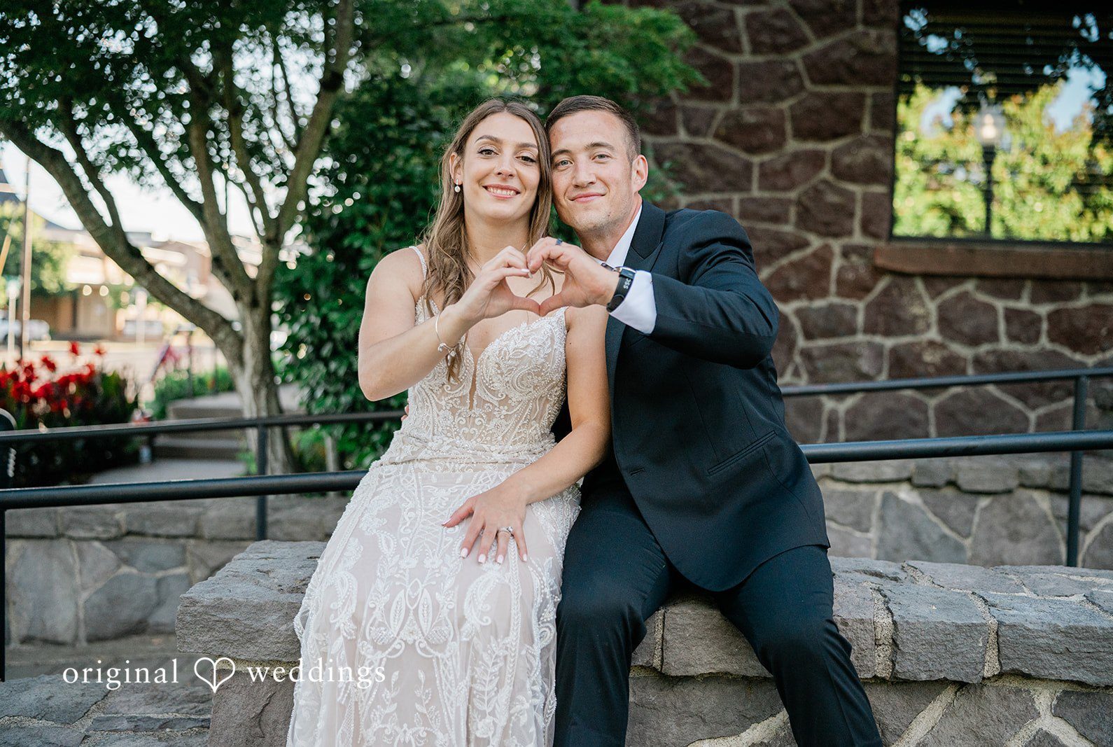 Stunning Portrait of couple at Walters Cultural Arts Center by Portland Wedding Photographers from Original Wedding.