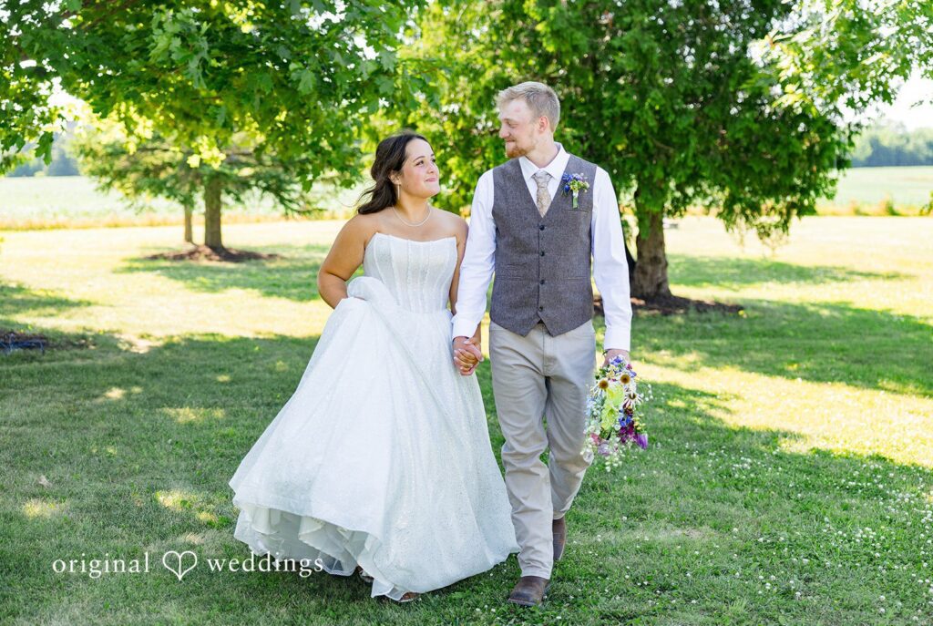 Melayna + Harley Stunning portrait of couple at Wisconsin Backyard Wedding by Milwaukee Wedding Photographers from Original Weddings.