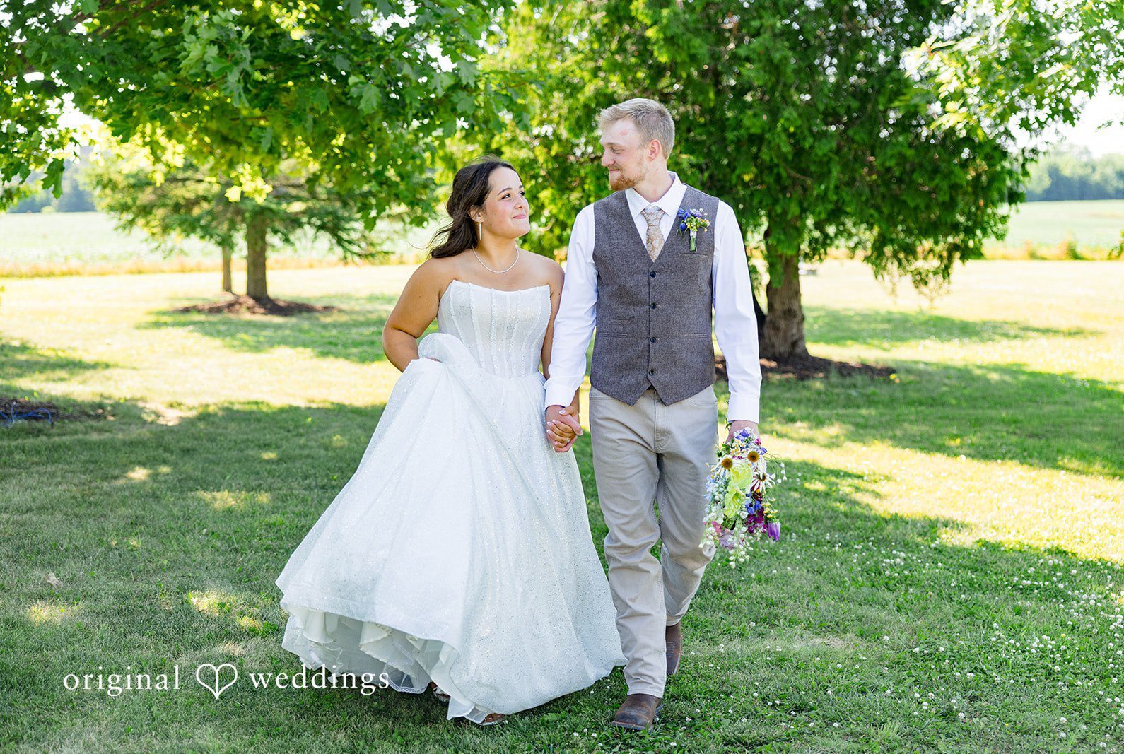 Stunning portrait of couple at Wisconsin Backyard Wedding by Milwaukee Wedding Photographers from Original Weddings.