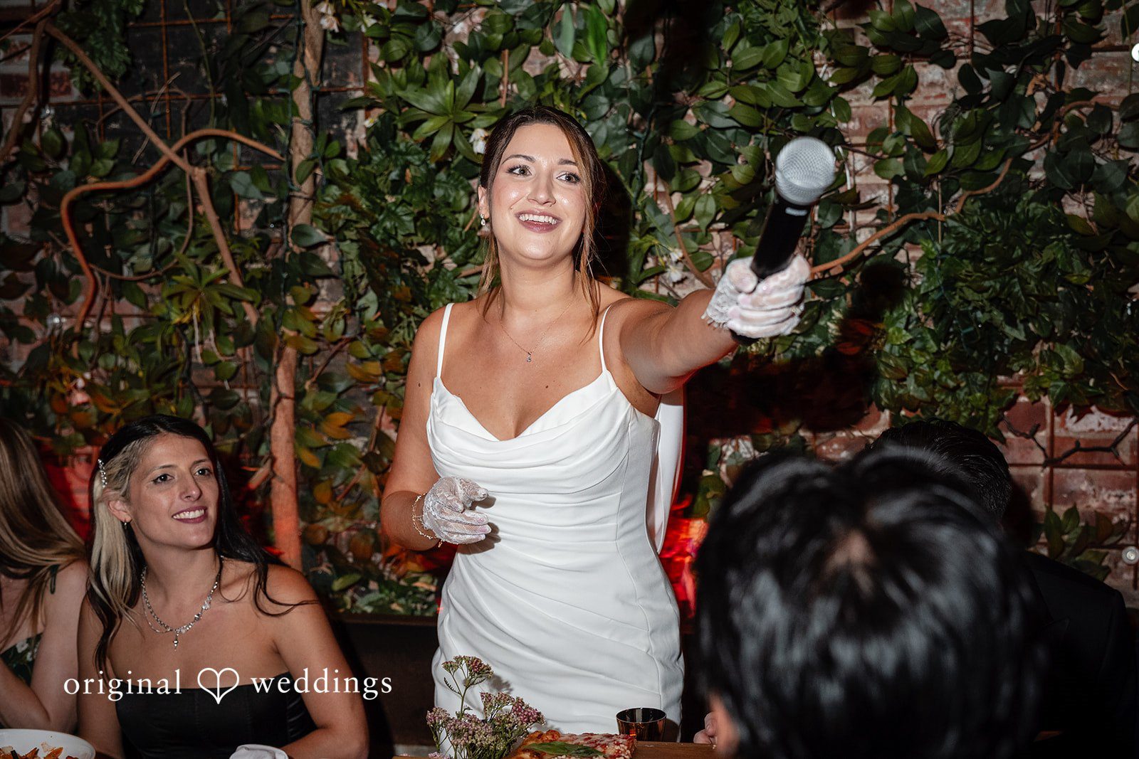 Claudio + Claire Bride giving a toast to guests