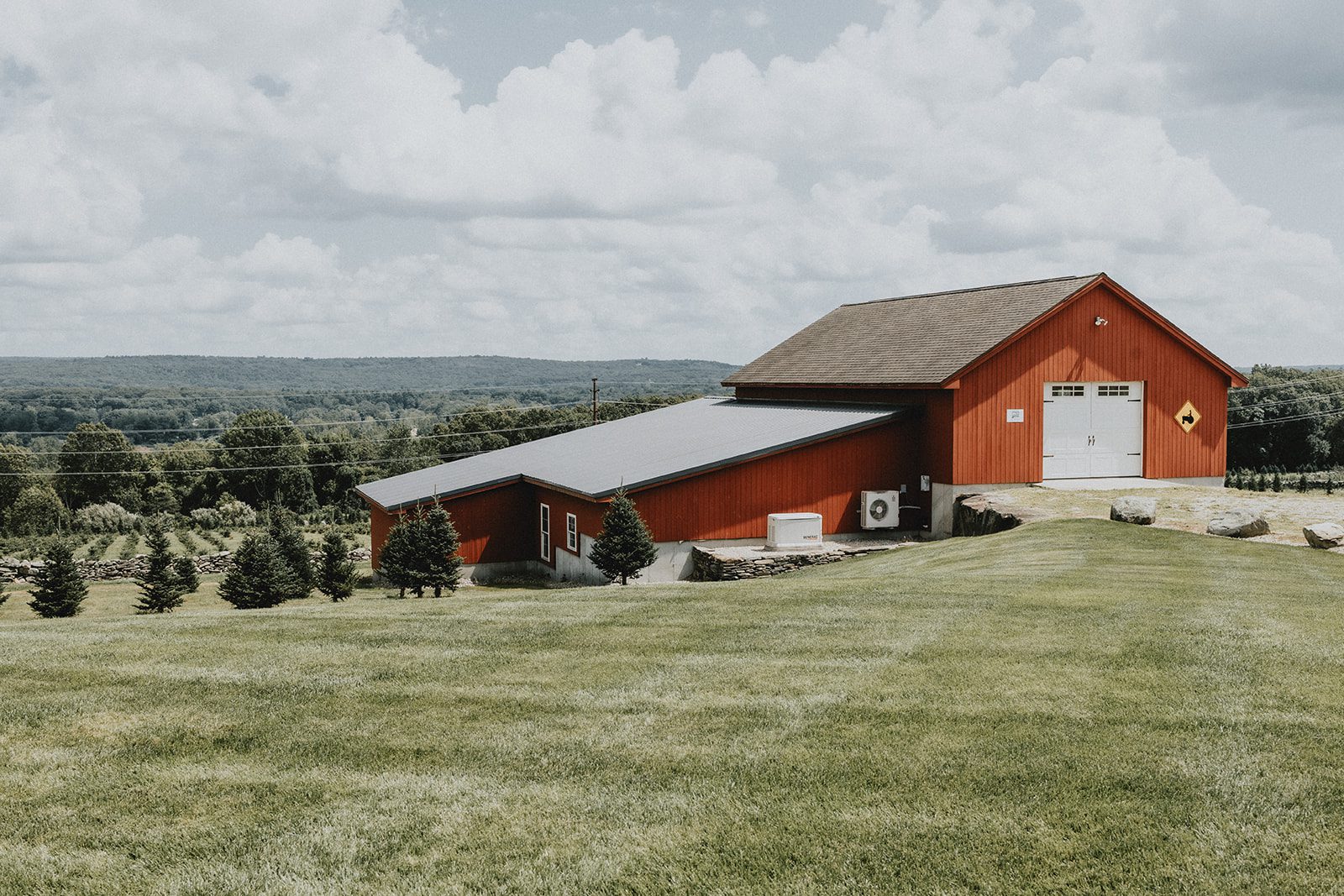 Red barn and open fields at Allen Hill Farm Red barn and open fields at Allen Hill Farm