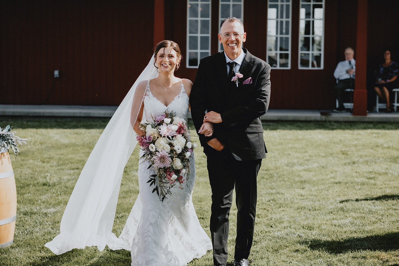 Bride walking down the aisle with her father Bride walking down the aisle with her father